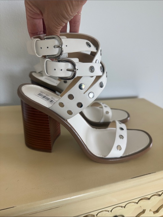 Michael Kors Shoes - Michael Kors White Studded Block Heel Sandals